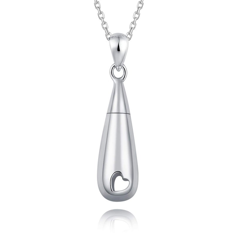 ACJNA 925 Sterling Silver Urn Pendant Necklace Teardrop Cremation Jewelry for Ashes Memorial Keepsake for Women - Image 1
